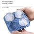 Basketball Rugby Reusable 4 Ice Cube Trays with Lid Molds